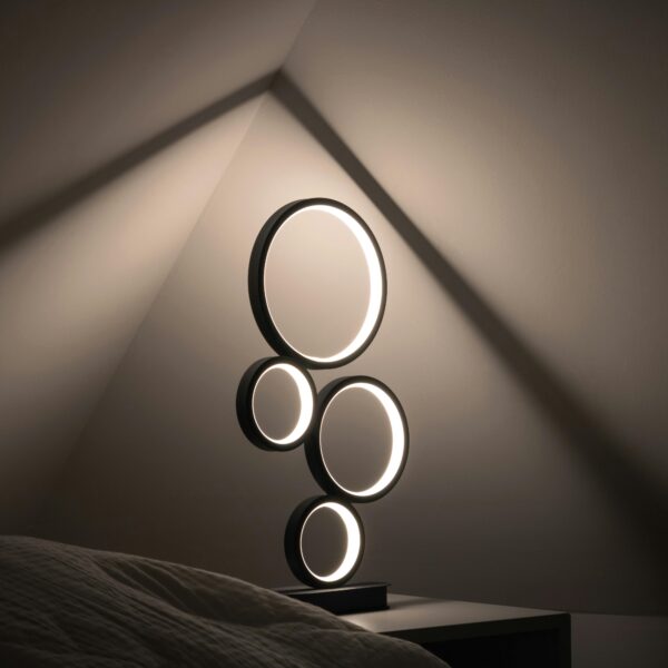 Black 4 Rings Lamp